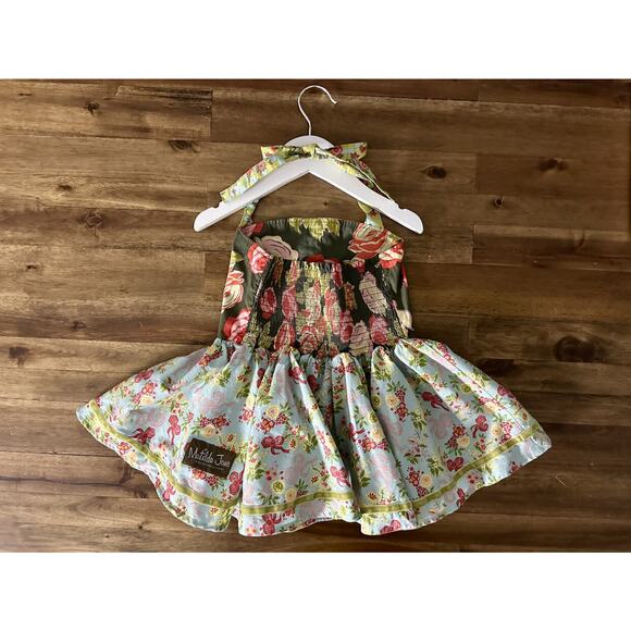 Matilda Jane Vintage Serendipity Blue Brown Floral Bowie Roundabout Halter Top 6 - Picture 10 of 10